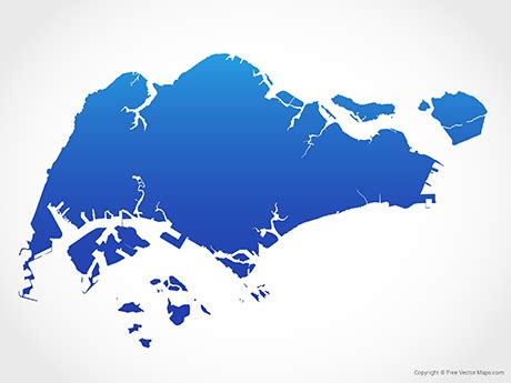 Printable Vector Map of Singapore - Blue | Free Vector Maps