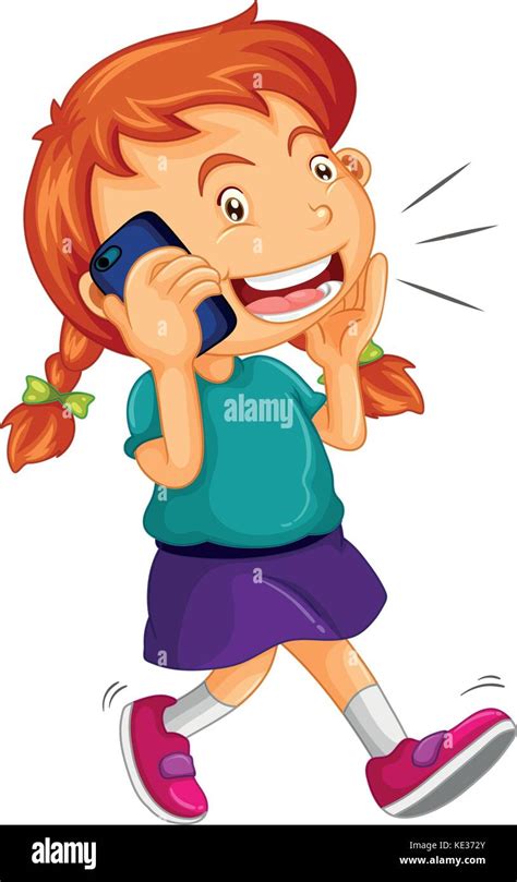 Girl talking on the cellphone illustration Stock Vector Image & Art - Alamy