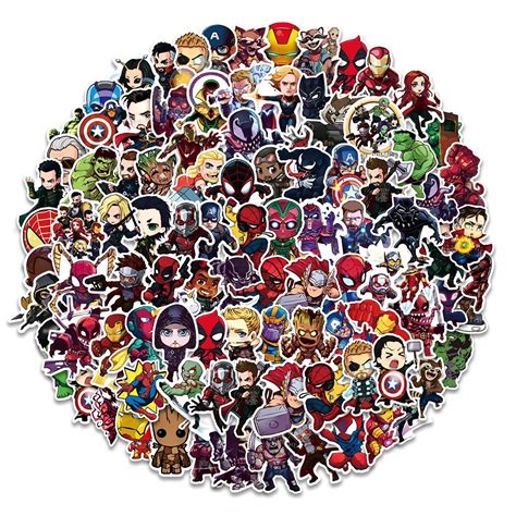 Buy 100Pcs Teens Superheros Stickers,Avengers Decals,Waterproof for ...