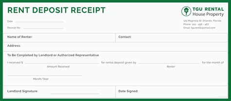 Free Rent Deposit Receipt Template in Adobe Illustrator, Microsoft Word, Excel, Apple Pages ...