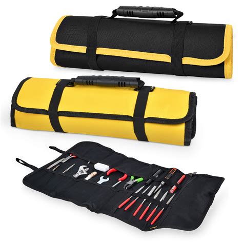 Buy Akamino 2 Pack Canvas Roll Up Tool Bag, Multi-Purpose Tool Pouch ...