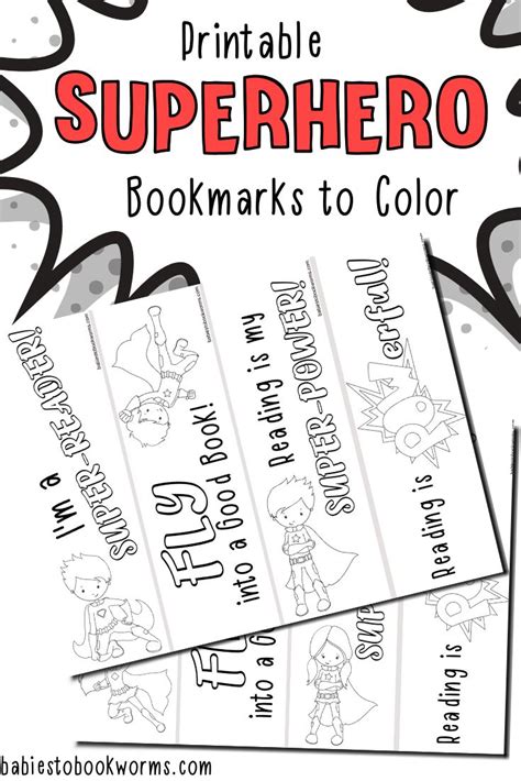 Printable Superhero Bookmarks for Kids | Babies to Bookworms in 2020 | Coloring bookmarks ...