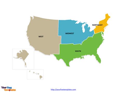 US Region Map Template - Free PowerPoint Templates