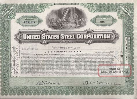 United States Steel Corporation. . . . . . 1947 Stock Cert