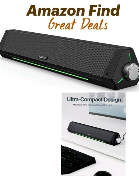 Computer Speakers, Bluetooth Soundbar, HiFi Stereo, 3.5mm Aux-in ...