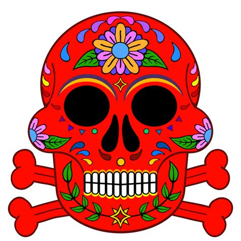 Day of the Dead Sugar Skull 1000 x 1000 PNG Transparent – (Calavera)