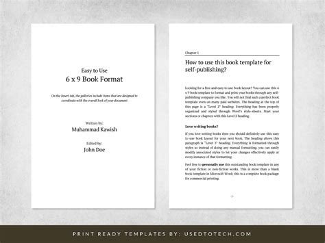 Easy-to-use 6 x 9 book format for Word