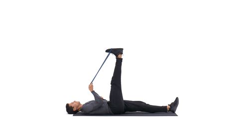 Lying hamstring stretch with band | Exercise Videos & Guides ...