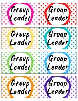 Group Leader Badges by Emily's Classroom Corner | TPT