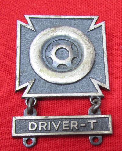 Stewarts Military Antiques - - US WWII Army Driver Badge, Sterling, Track Vehicles - $20.00