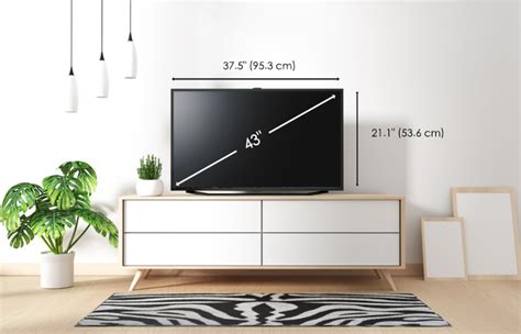 43 Inch TV Dimensions: Length and Height in cm and inches