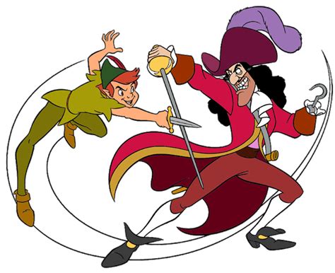 Peter Pan and Captain Hook Clipart - Disney Clipart Galore | Peter pan ...