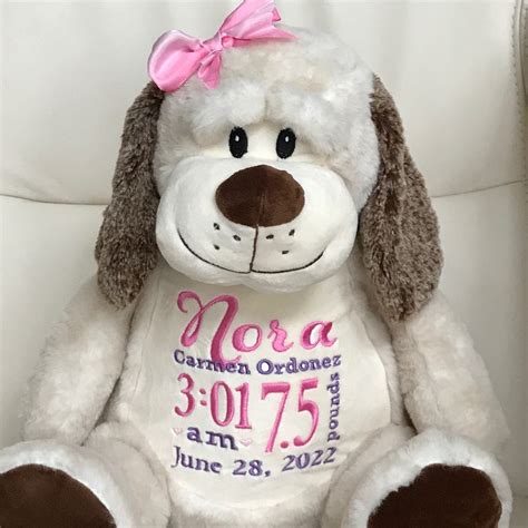 Personalized Stuffed Animal, Personalized Baby Gift, Dog Gift, Birth ...