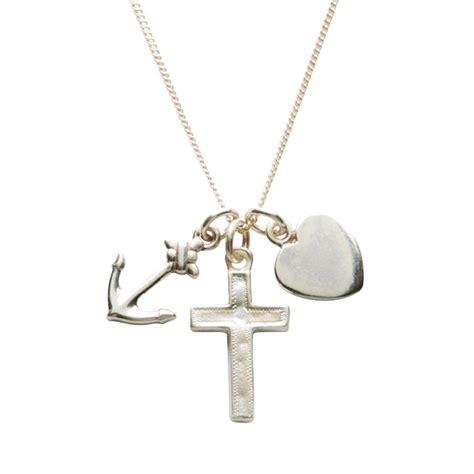 faith, hope and charity necklace in silver or gold by bianca jones jewellery ...