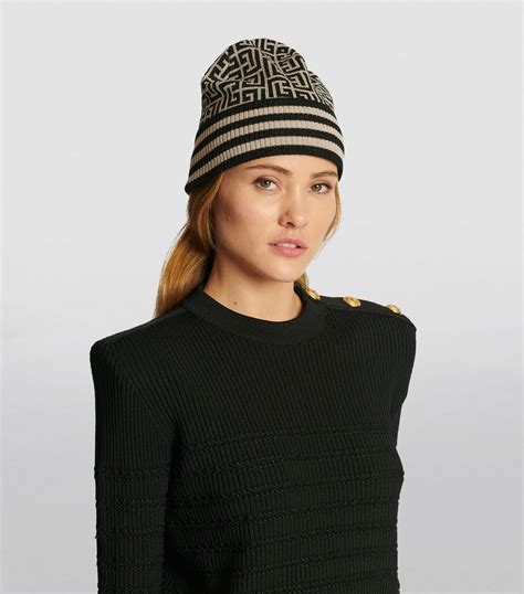 Balmain Wool-Blend Monogram Beanie | Harrods AU