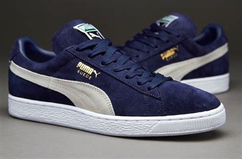 Puma Suede Navy Blue and White