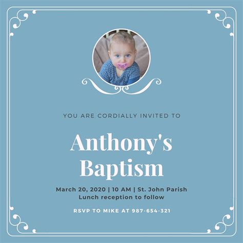 100 Free Printable Customizable Baptism Invitation Templates Canva ...