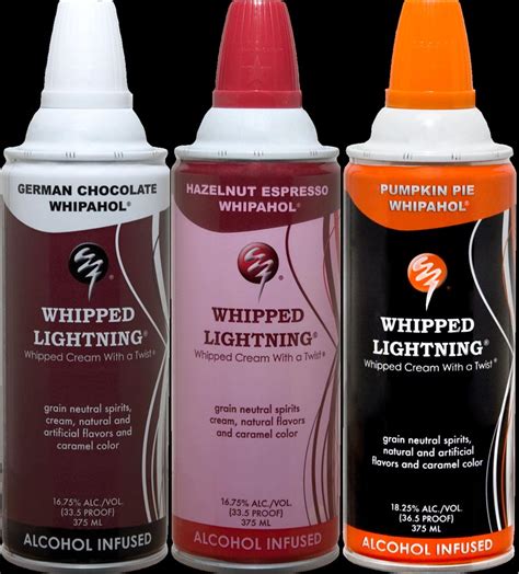 Alcohol Infused Whipped Cream in 11 Flavors. Whipped Lightning aka Whipahol. - if it's hip, it's ...