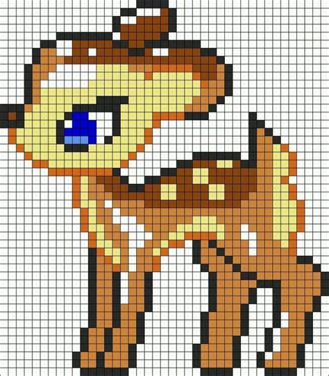 perler beads bambi | Pixel art, Perler bead patterns, Cross stitch animals