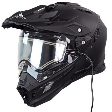 SnowMaster TX-27 Flat Black Dual Visor Full Face Heated Shield ...