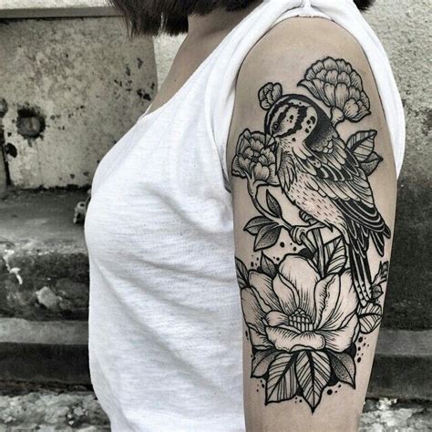 Beautiful bird and flower tattoo by Oliwia Daszkiewicz #botanical | Tattoos, Body art tattoos ...