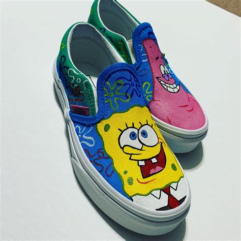 Spongebob and Patrick Custom Vans | Etsy