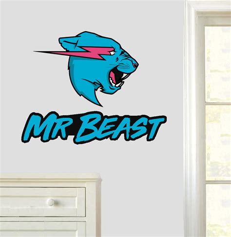 Mr Beast Logo Design Wall Art Vinyl Stickers | Etsy