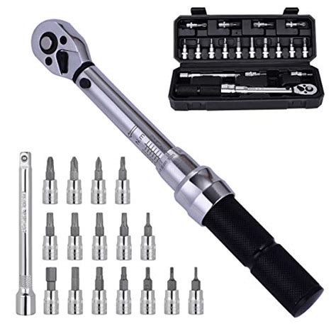 Bike Torque Wrench Set - 2 to 20 Nm – 1/4 Inch Driver Pro MTB Bicycle Maintenance Torque Wrench ...