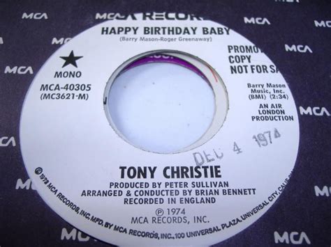 Tony Christie Happy Birthday Baby Records, LPs, Vinyl and CDs - MusicStack