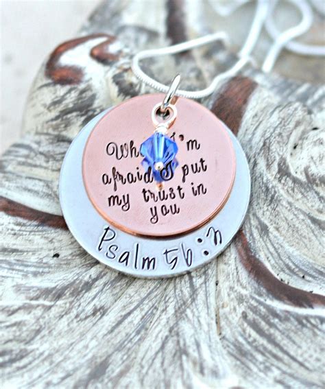 Bible Verse Jewelry Scripture Jewelry Psalm 56: 3 by HeelLilies