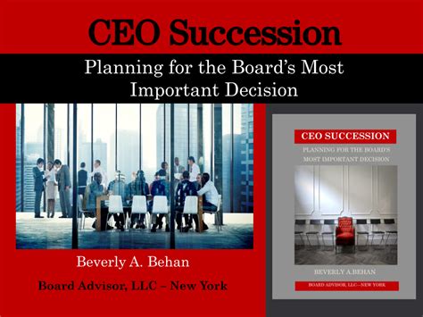 CEO Succession - Board Advisor, LLC