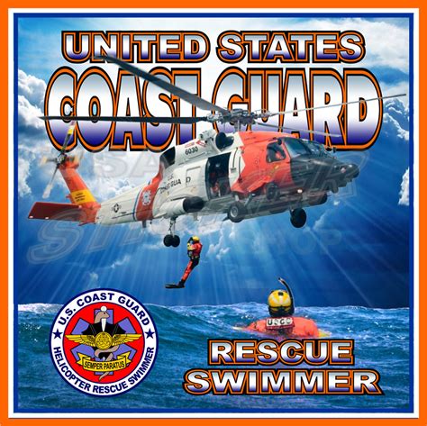 U.S. Coast Guard Helicopter Rescue Swimmer Sticker - Item #CG-058 - USA ...