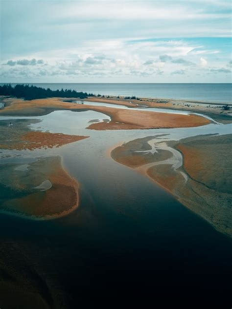 Aerial View of Water on the Beach and the Seascape · Free Stock Photo