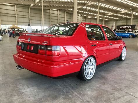 Red Volkswagen Car in Garage