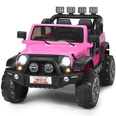 Topbuy 12V Electric Kids Ride On Truck Toys 2 Seater Jeep Car with ...