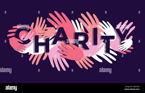 Concept of charity and donation background with hands. Flat design ...