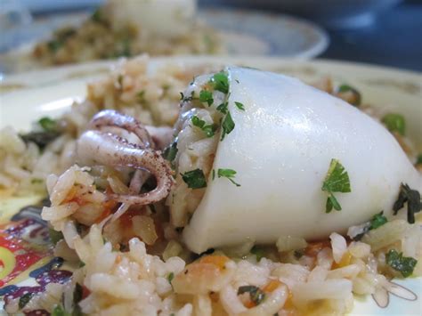 stuffed squid with rice