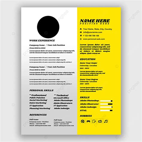 Professional Resume Or Cv Design Template Template Download on Pngtree