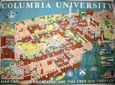 Columbia University NYC bicentennial poster map 1954 | #29127920