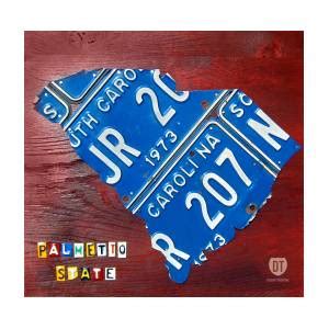 License Plate Map of South Carolina by Design Turnpike Mixed Media by ...