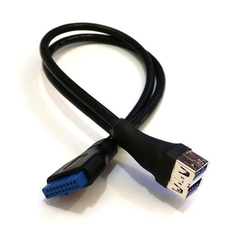 USB 3.0 19 Pin to Dual USB Type A Female Front Panel Cable 40cm - MODDIY