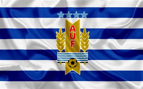 Download wallpapers Uruguay national football team, logo, emblem, flag of Uruguay, football ...