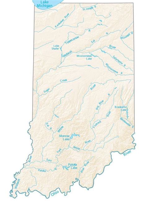 Indiana Lakes and Rivers Map - GIS Geography