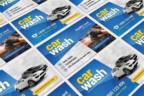 Car Wash Business Card Template v2 - PSD, Ai & Vector - BrandPacks