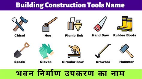 Construction Tools Name, निर्माण उपकरण का नाम, Building Construction Tools Name