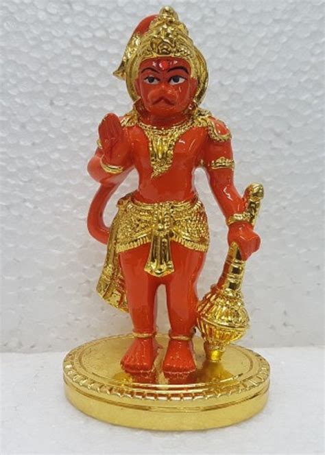 Buy Gold Plated Hanuman with Orange Enamel Work (10x4x3 cm) /Hanuman for car Dashboard/Hanuman ...