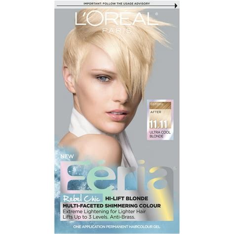 L'Oreal Paris Feria Multi-Faceted Shimmering Permanent Hair Color, 11.11 Icy Blonde (Ultra Cool ...