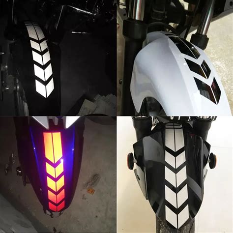 Motorcycle Mudguard Fender Decorative Stickers Reflective Decals Racing Motorbike Motocross Off ...