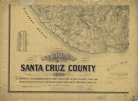 Print of Official Map Of Santa Cruz County Poster on Vintage Visualizations