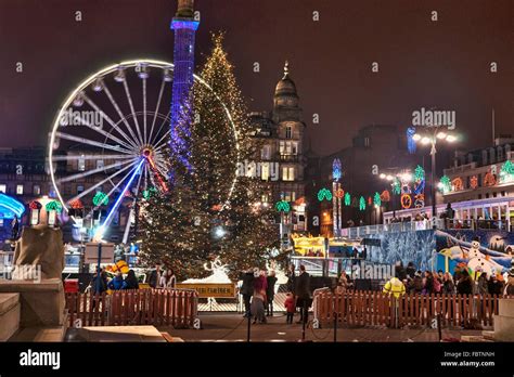 George Square Glasgow, Christmas lights and decorations, Scotland, UK Stock Photo - Alamy